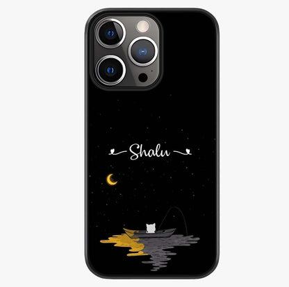 Silent Night Row Glass Case showing full back design in clean flat view with glossy glass finish.