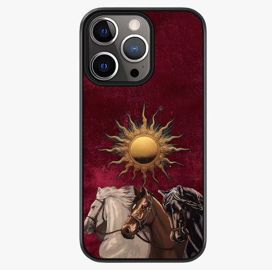 Solar Riders Glass Case showing full back design in clean flat view with glossy glass finish.