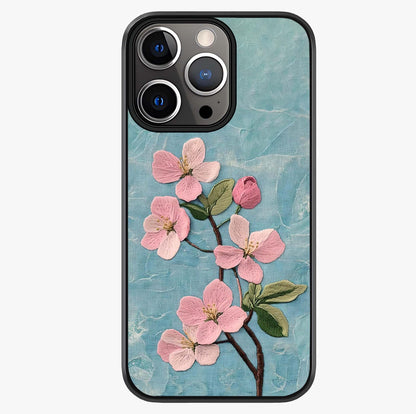 Threaded Blossom Breeze Glass Case showing full back design in clean flat view with glossy glass finish.