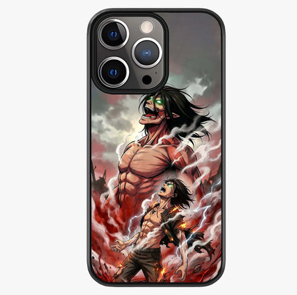 Titan Awakening Fury Glass Case showing full back design in clean flat view with glossy glass finish.