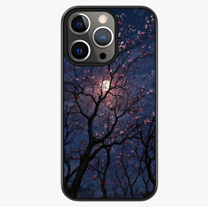 Twilight Sakura Serenade Glass Case showing full back design in clean flat view with glossy glass finish.
