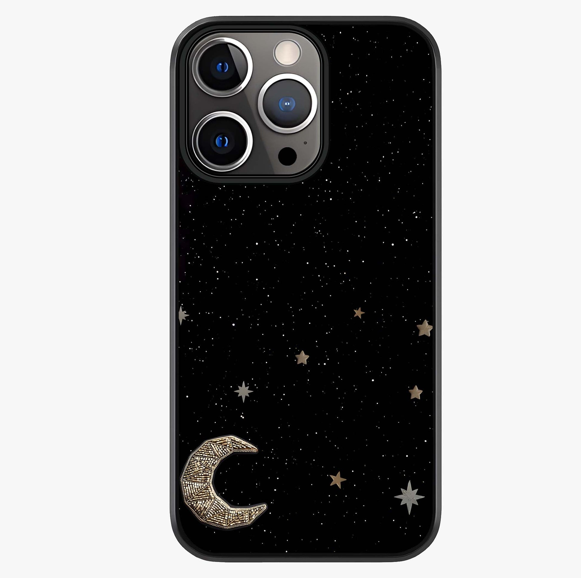 Twinkle Star With Half Moon Glass Case showing full back design in clean flat view with glossy glass finish.