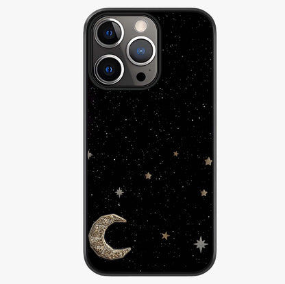 Twinkle Star With Half Moon Glass Case showing full back design in clean flat view with glossy glass finish.