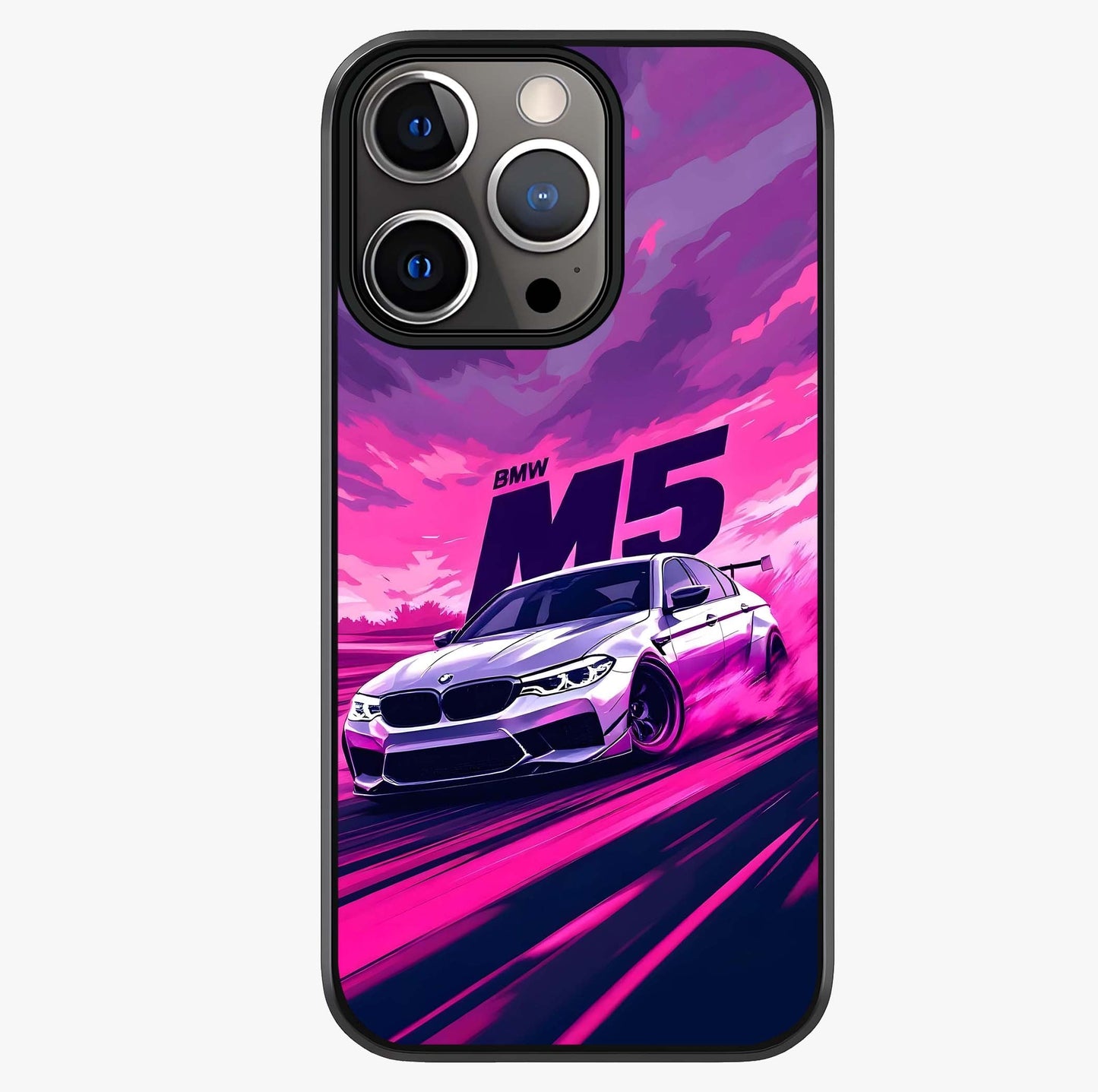 Velocity Drift Pulse Glass Case showing full back design in clean flat view with glossy glass finish.