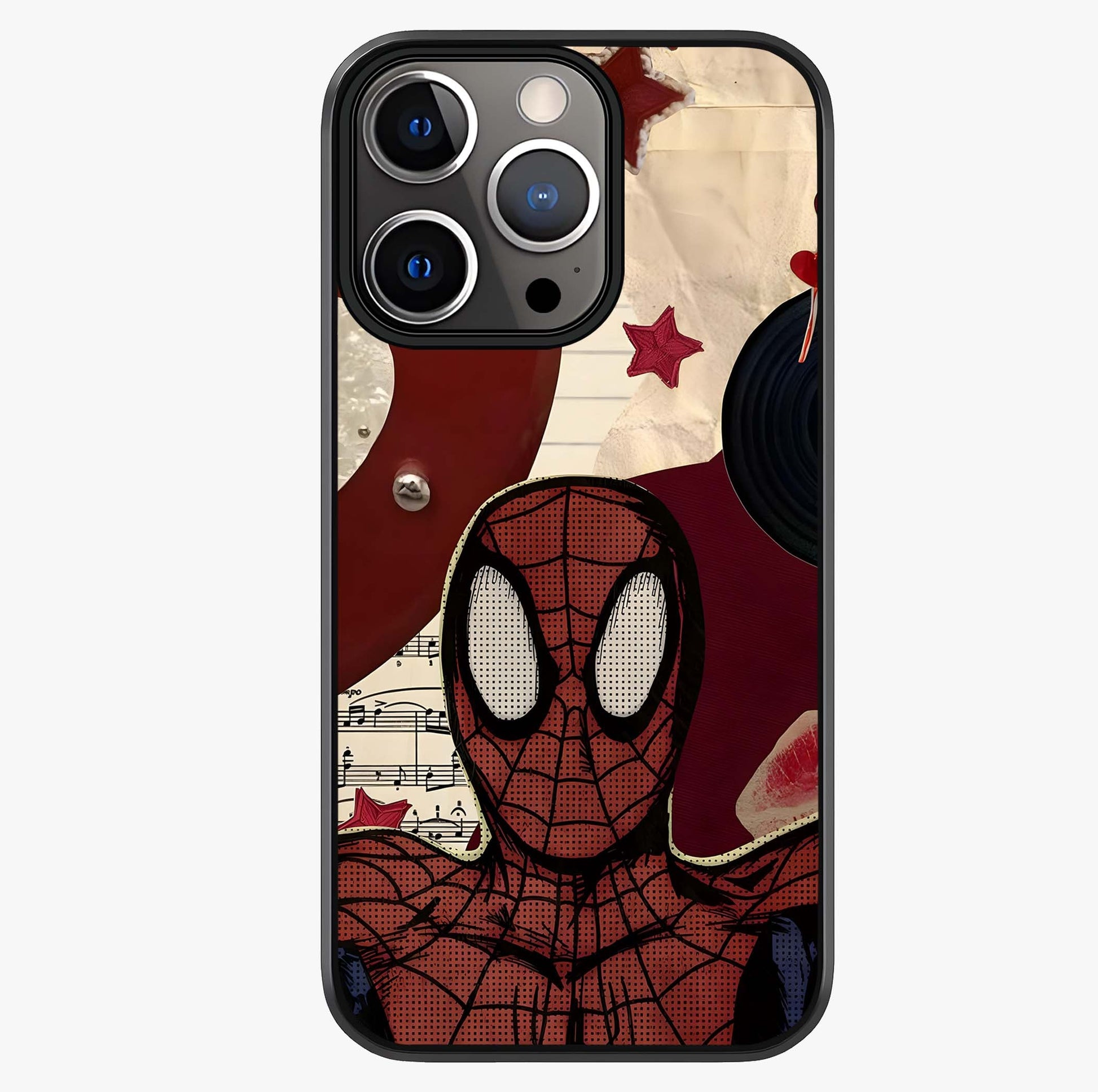 Web Warrior Vibes Glass Case showing full back design in clean flat view with glossy glass finish.