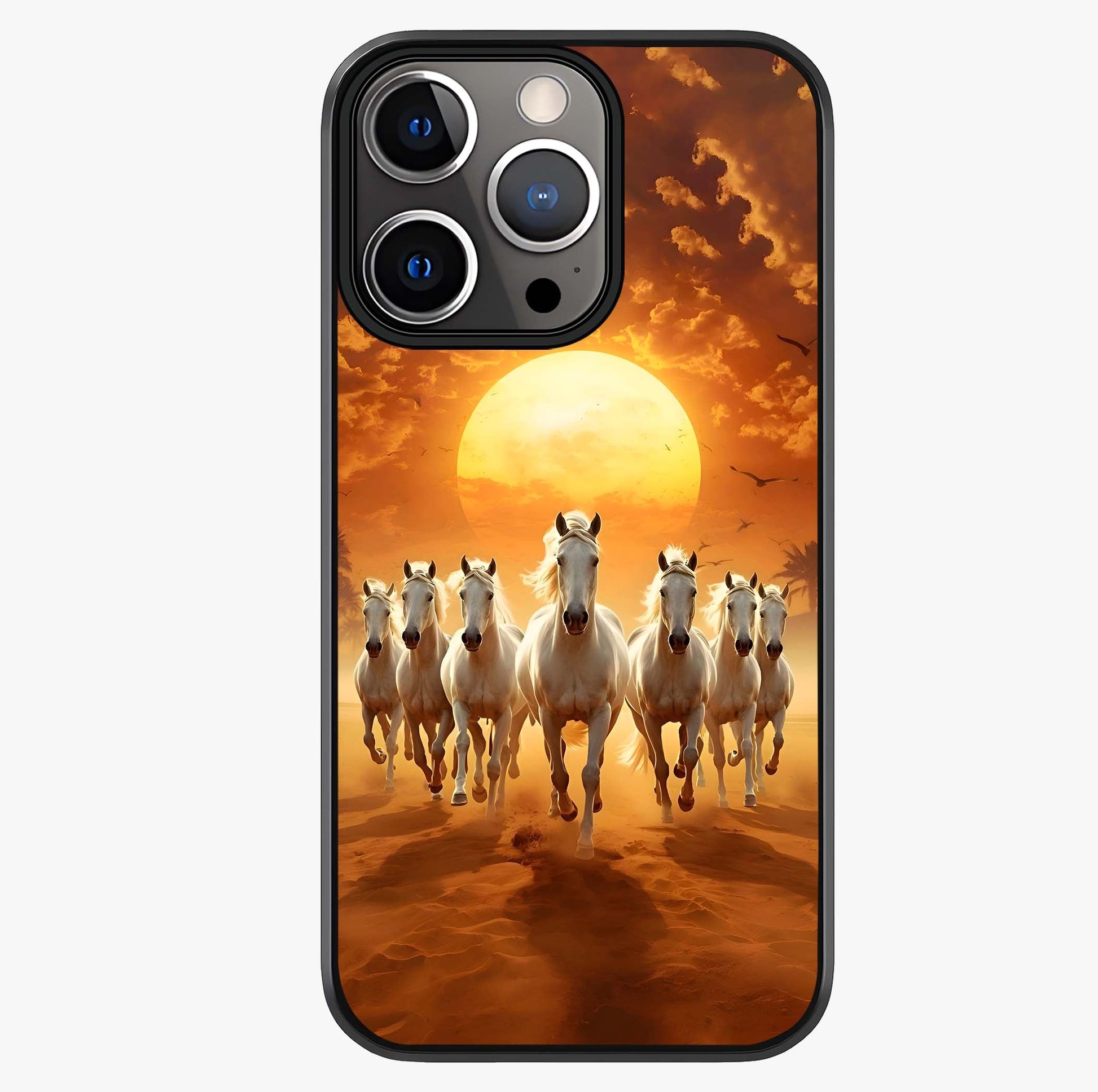 Wild Sunset Majesty Glass Case showing full back design in clean flat view with glossy glass finish.