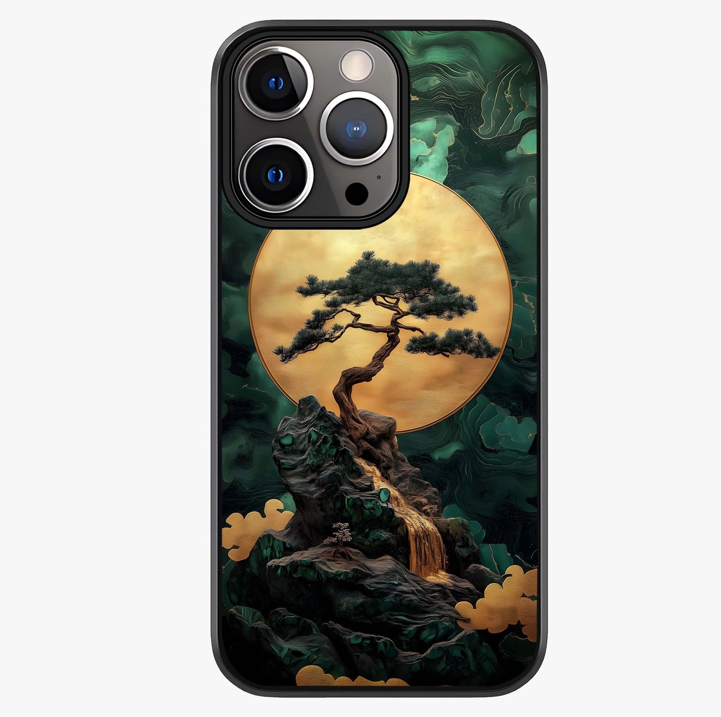 Zen Moon Rise Glass Case showing full back design in clean flat view with glossy glass finish.
