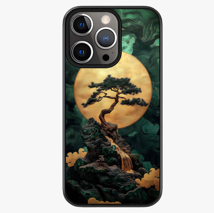Zen Moon Rise Glass Case showing full back design in clean flat view with glossy glass finish.