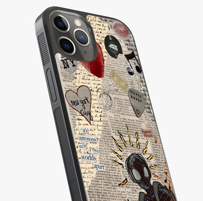 City Dream Sketch Glass Case captured at a warm angle highlighting gloss, texture and premium glass finish.