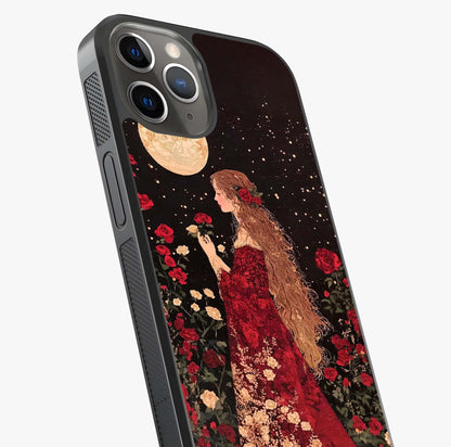 Crimson Dreams Glass Case captured at a warm angle highlighting gloss, texture and premium glass finish.