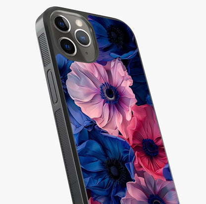 Flower Paper Art Pattern Glass Case captured at a warm angle highlighting gloss, texture and premium glass finish.
