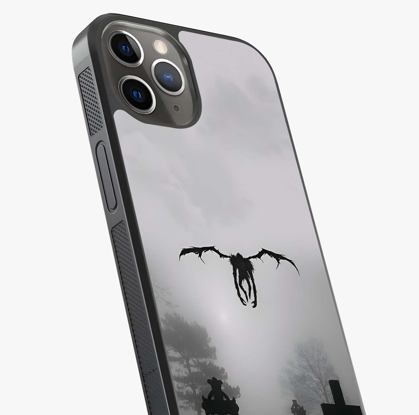 Graveyard Shadow Descent Glass Case captured at a warm angle highlighting gloss, texture and premium glass finish.