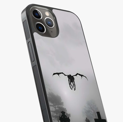 Graveyard Shadow Descent Glass Case captured at a warm angle highlighting gloss, texture and premium glass finish.