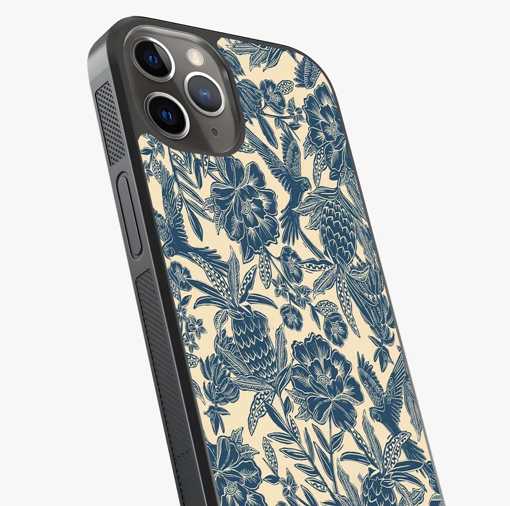 Heirloom Wild Bloom Glass Case captured at a warm angle highlighting gloss, texture and premium glass finish.