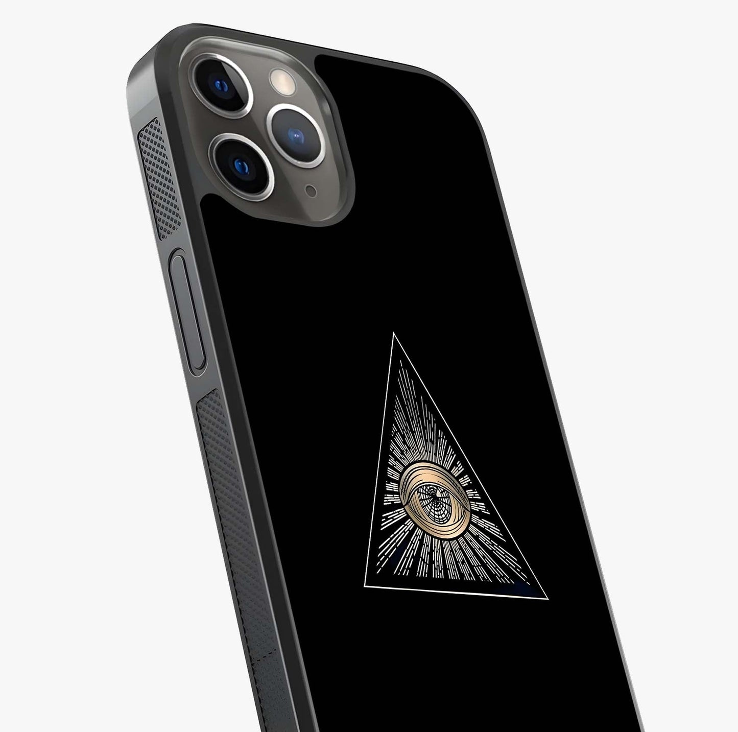 Illuminati Evil Glass Case captured at a warm angle highlighting gloss, texture and premium glass finish.