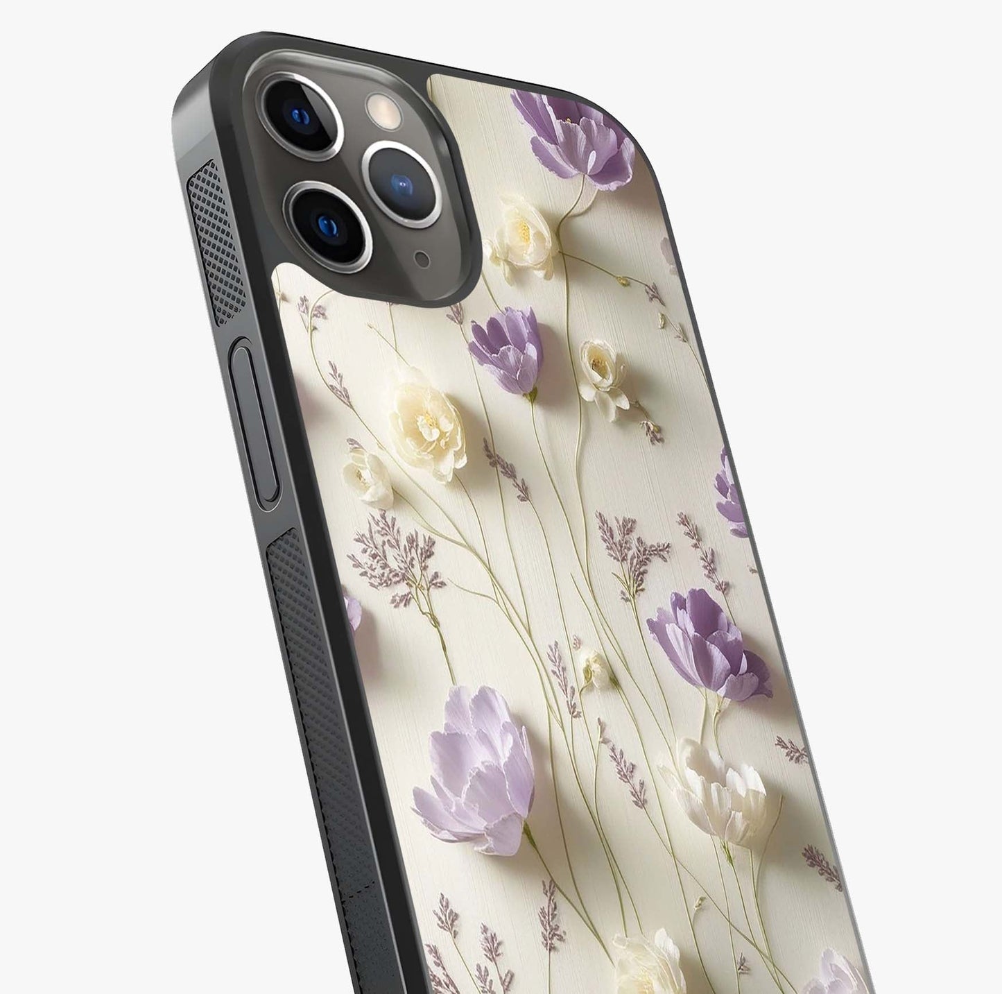 Lilac Breeze Harmony Glass Case captured at a warm angle highlighting gloss, texture and premium glass finish.