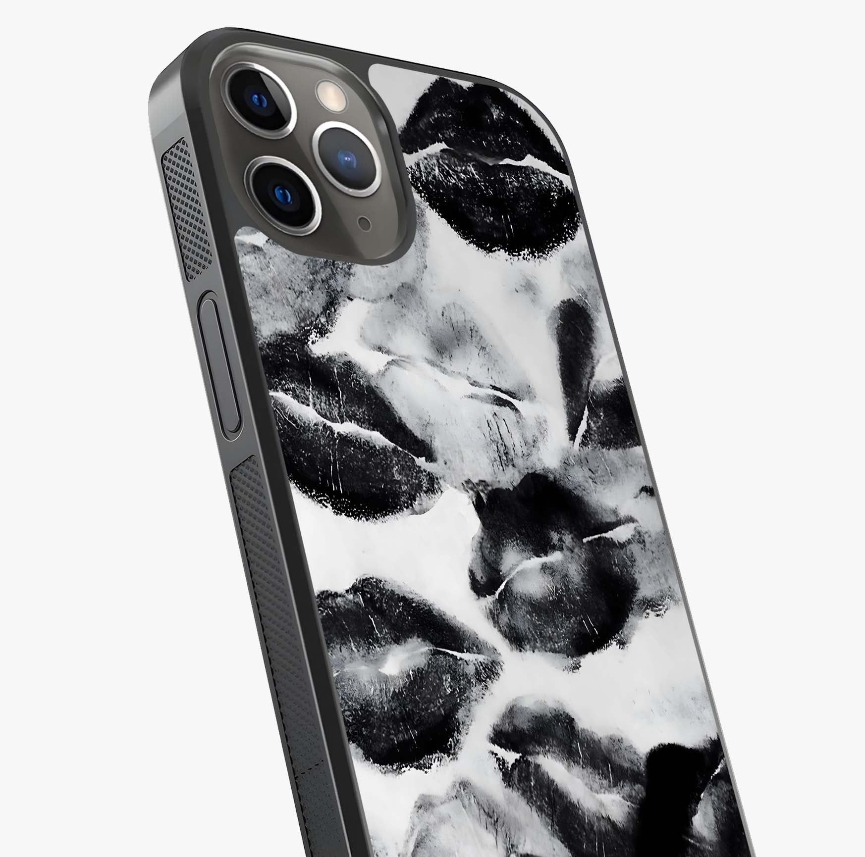 Midnight Kiss Marks Glass Case captured at a warm angle highlighting gloss, texture and premium glass finish.