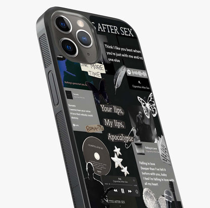 Midnight Love Echo Glass Case captured at a warm angle highlighting gloss, texture and premium glass finish.