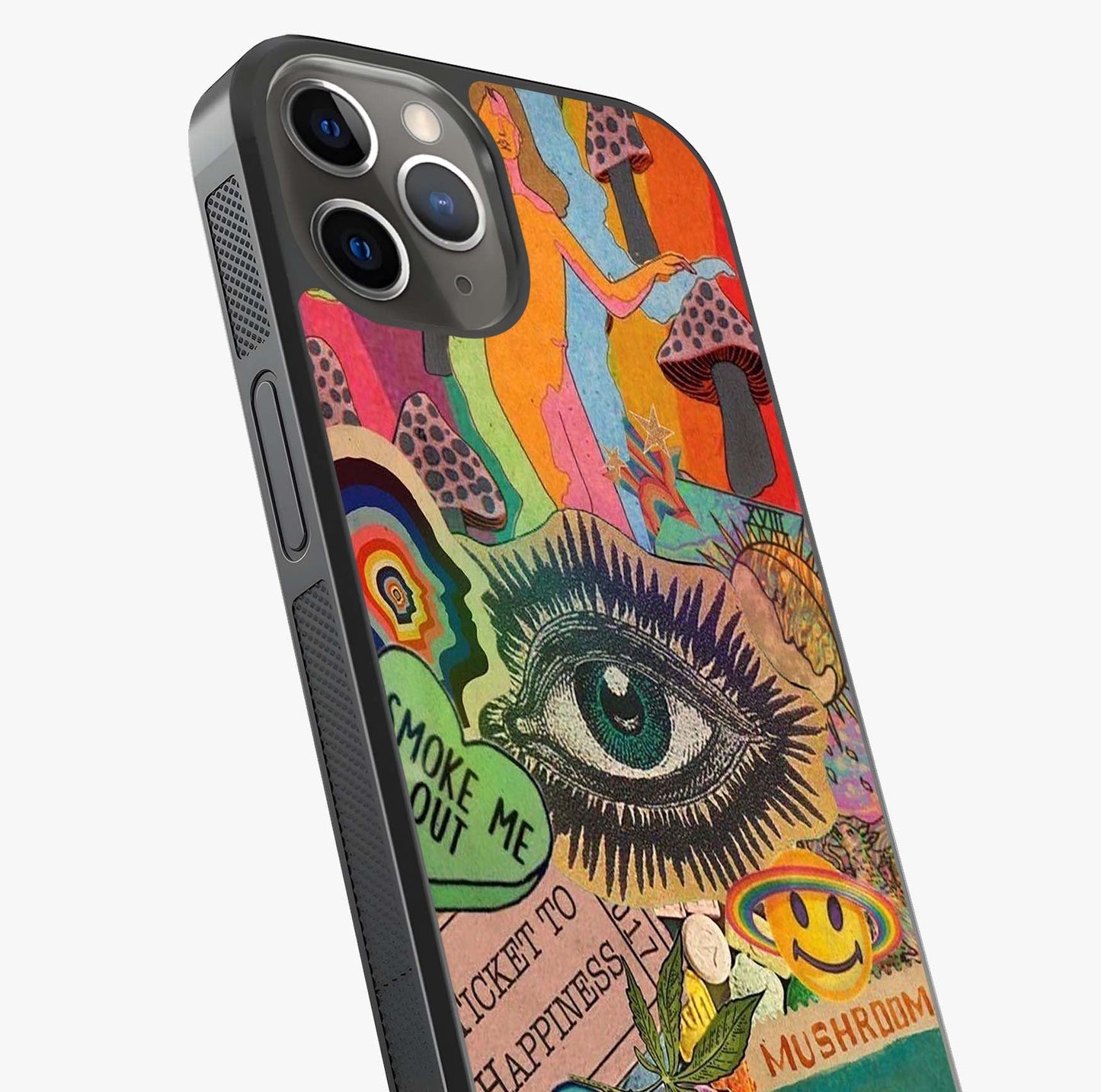 Mystic Eye Wonderland Glass Case captured at a warm angle highlighting gloss, texture and premium glass finish.