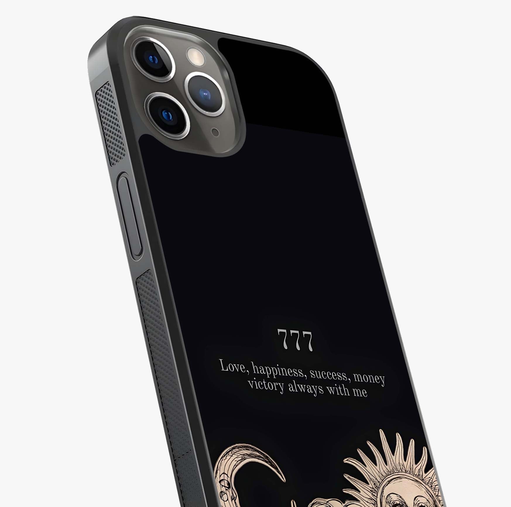 Mystic Victory Aura Glass Case captured at a warm angle highlighting gloss, texture and premium glass finish.