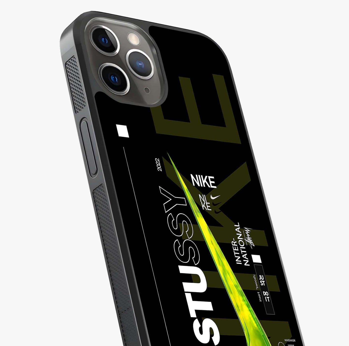 Neon Street Edition Glass Case captured at a warm angle highlighting gloss, texture and premium glass finish.