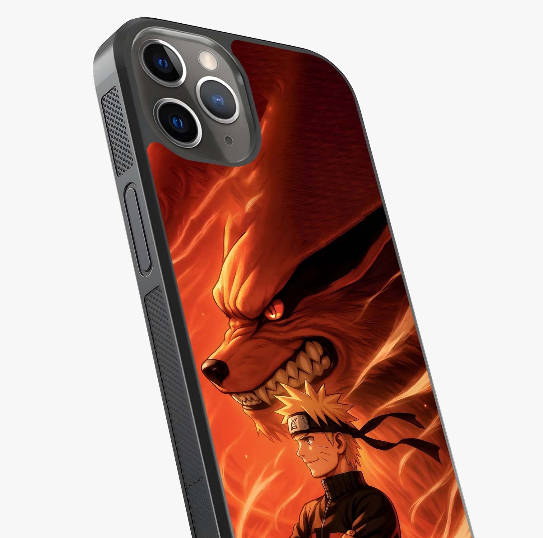 Nine Tails Legacy Glass Case captured at a warm angle highlighting gloss, texture and premium glass finish.
