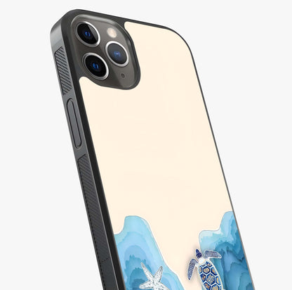 Ocean Drift Turtle Glass Case captured at a warm angle highlighting gloss, texture and premium glass finish.