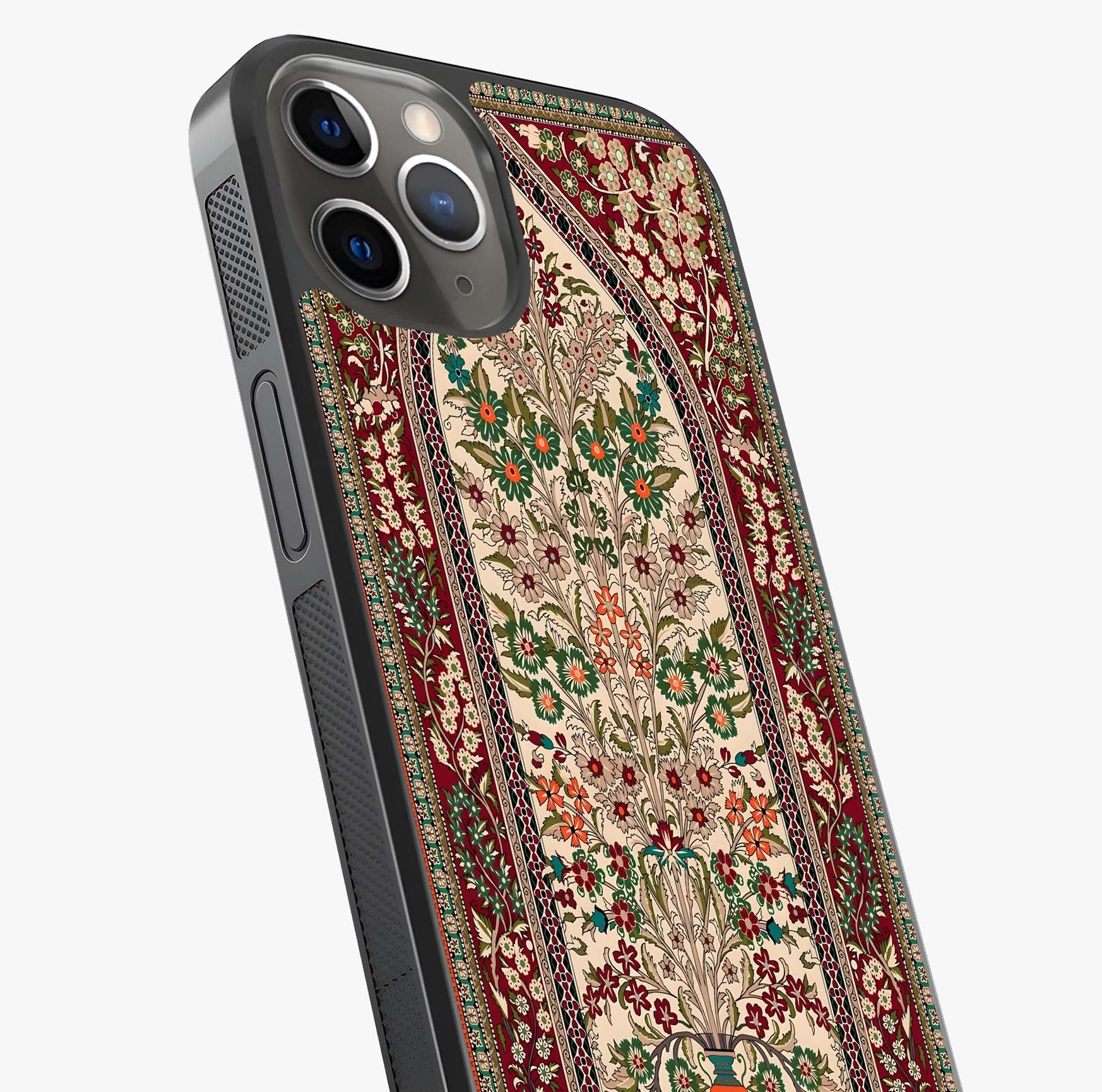 Persian Inspired Glass Case captured at a warm angle highlighting gloss, texture and premium glass finish.