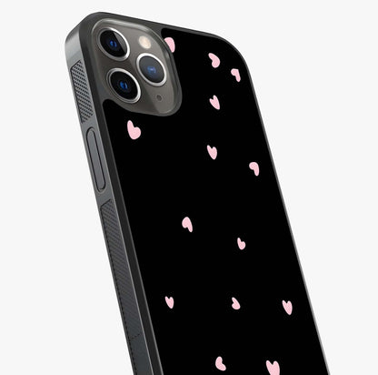 Pink Love Drops Glass Case captured at a warm angle highlighting gloss, texture and premium glass finish.