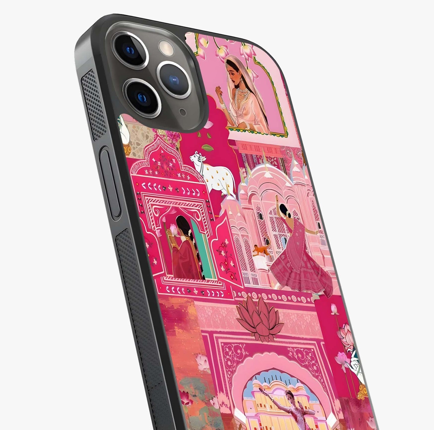 Pink Palace Muse Glass Case captured at a warm angle highlighting gloss, texture and premium glass finish.