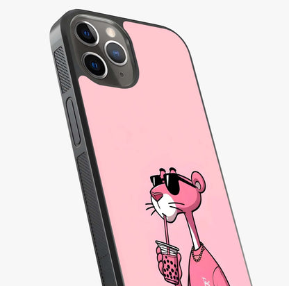 Pink Panther Glass Case captured at a warm angle highlighting gloss, texture and premium glass finish.