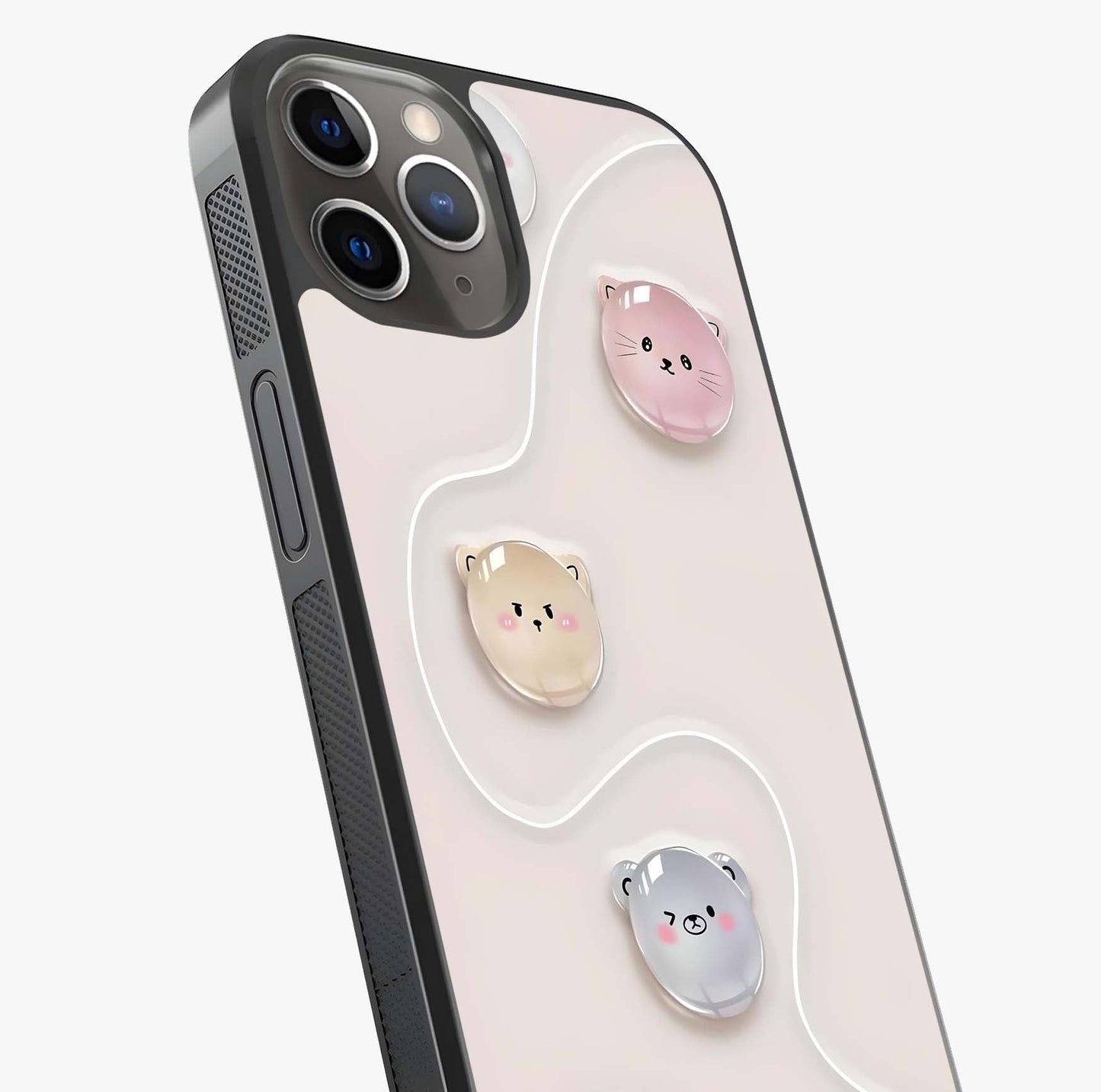 Puffy Face Parade Glass Case captured at a warm angle highlighting gloss, texture and premium glass finish.