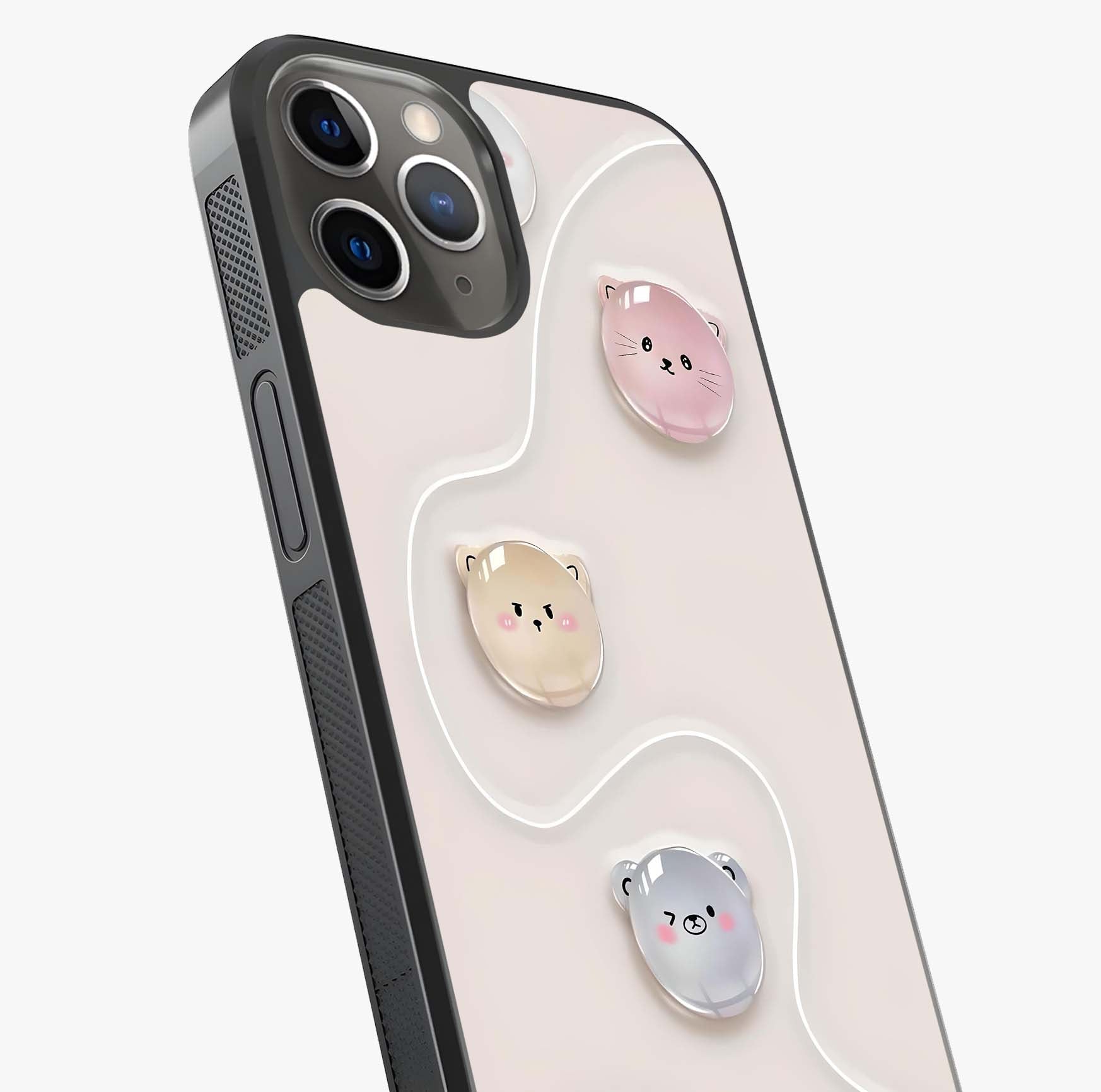 Puffy Face Parade Glass Case captured at a warm angle highlighting gloss, texture and premium glass finish.
