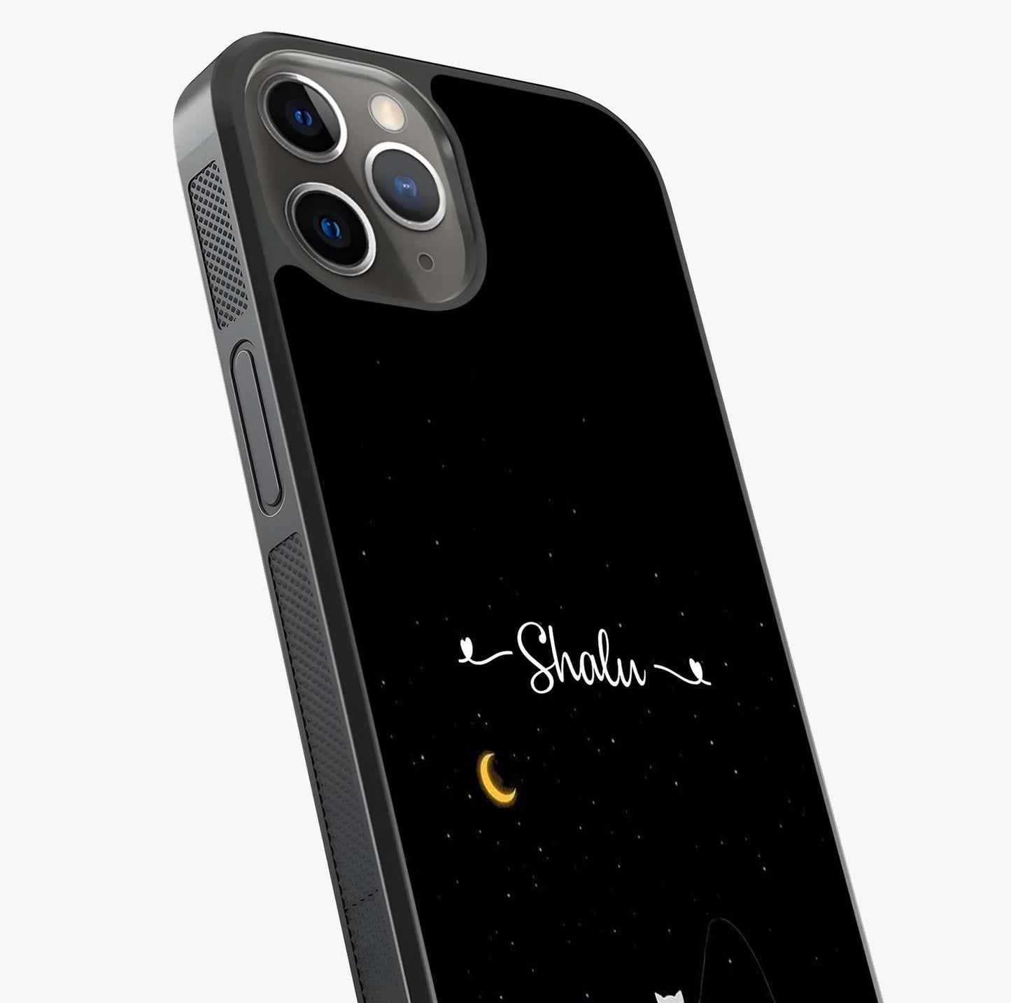 Silent Night Row Glass Case captured at a warm angle highlighting gloss, texture and premium glass finish.