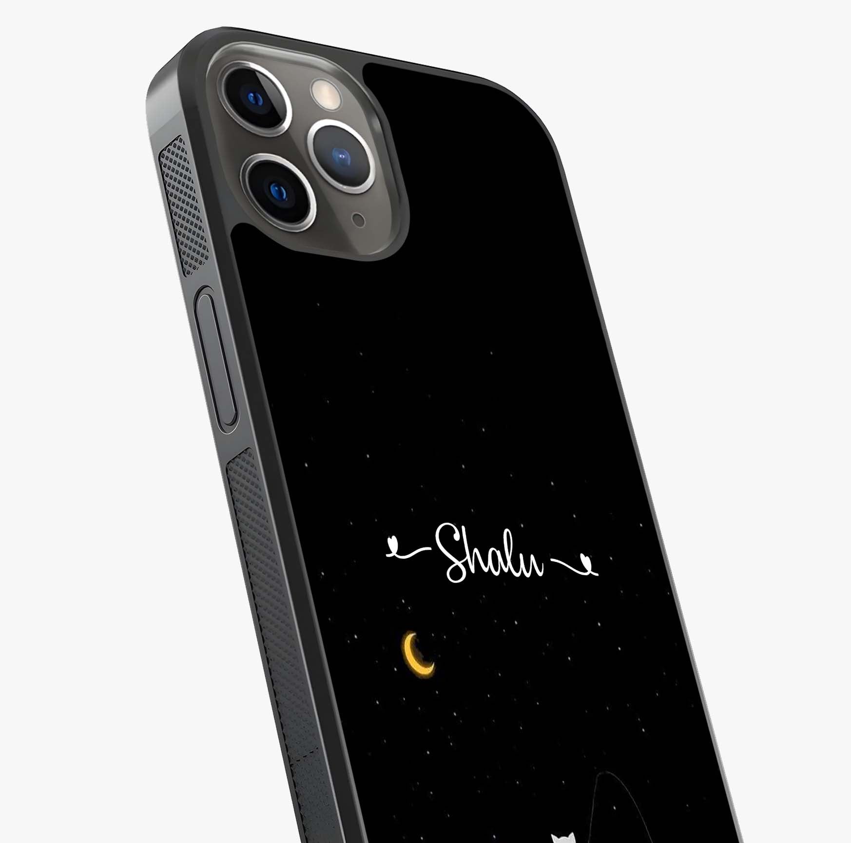 Silent Night Row Glass Case captured at a warm angle highlighting gloss, texture and premium glass finish.