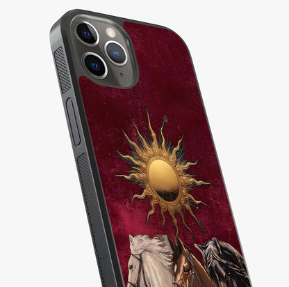 Solar Riders Glass Case captured at a warm angle highlighting gloss, texture and premium glass finish.