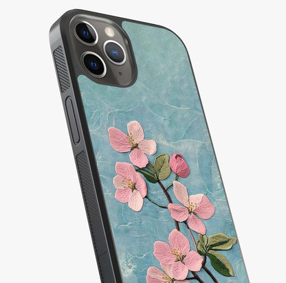 Threaded Blossom Breeze Glass Case captured at a warm angle highlighting gloss, texture and premium glass finish.