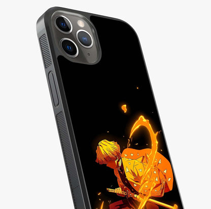 Thunder Flame Execution Glass Case captured at a warm angle highlighting gloss, texture and premium glass finish.