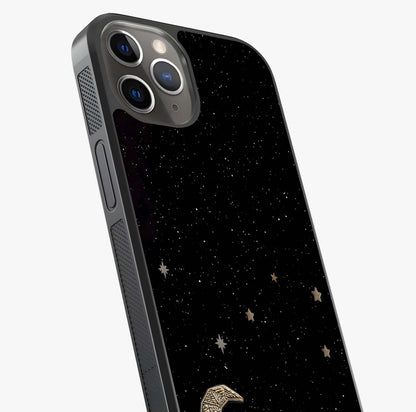 Twinkle Star With Half Moon Glass Case captured at a warm angle highlighting gloss, texture and premium glass finish.