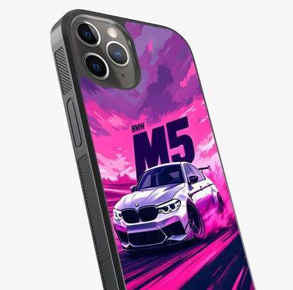 Velocity Drift Pulse Glass Case captured at a warm angle highlighting gloss, texture and premium glass finish.