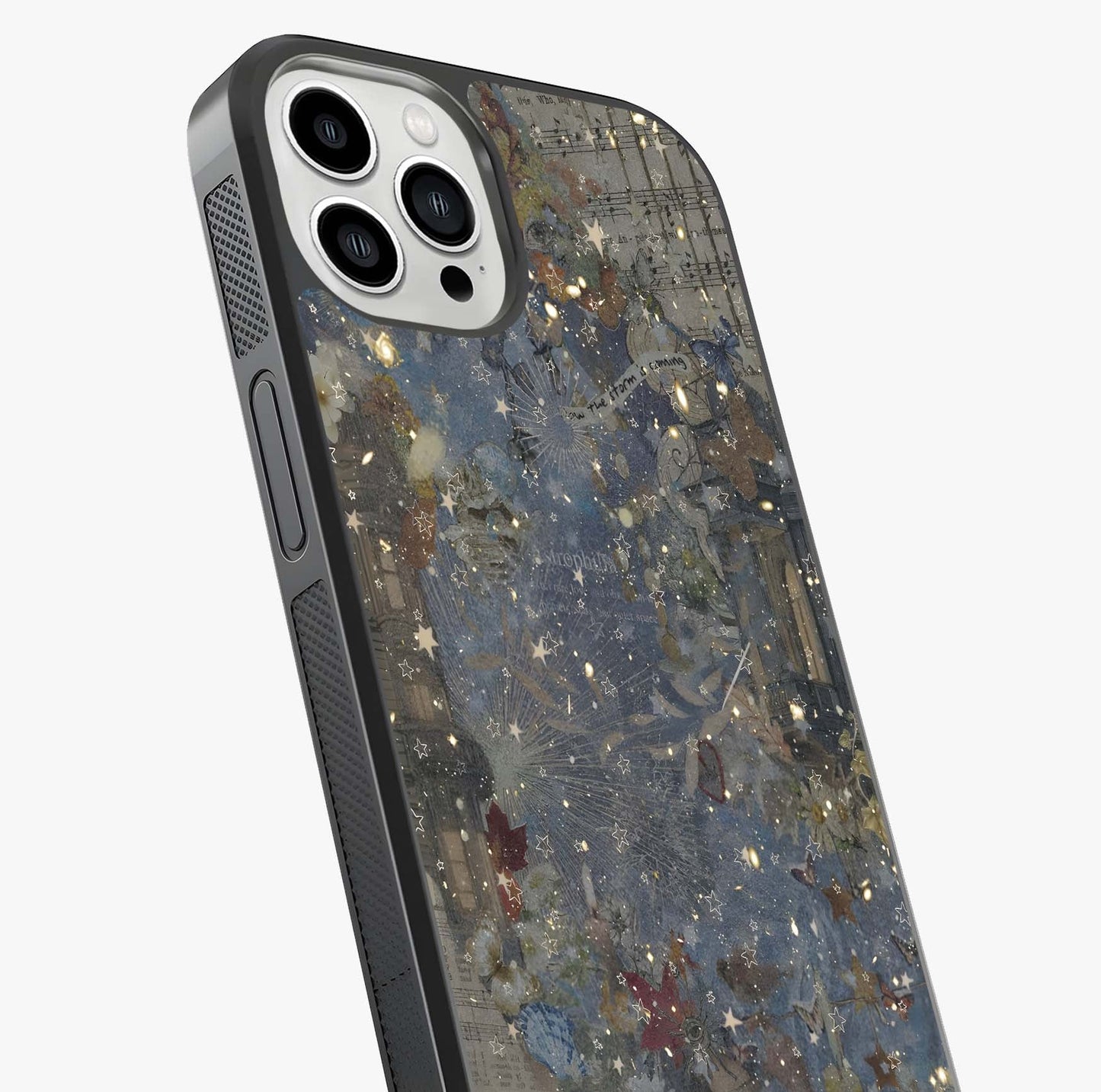 Aesthetic Astrolophia Glass Case captured at a warm angle highlighting gloss, texture and premium glass finish.