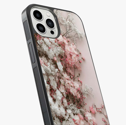 Blush Blossom Cloud Glass Case captured at a warm angle highlighting gloss, texture and premium glass finish.