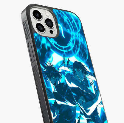 Cursed Energy Clash Glass Case captured at a warm angle highlighting gloss, texture and premium glass finish.