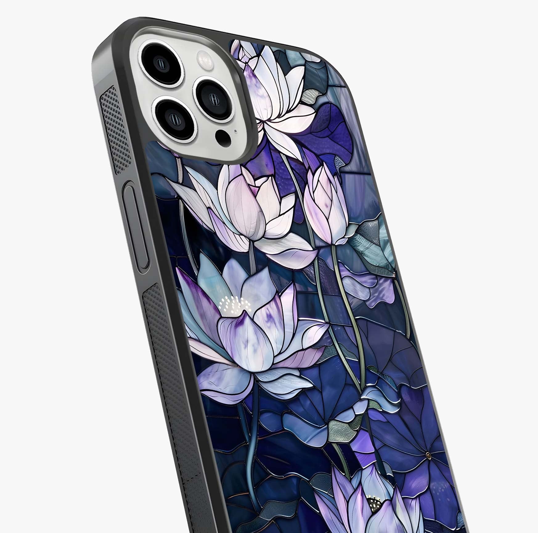 Gloss Petal Rush Glass Case captured at a warm angle highlighting gloss, texture and premium glass finish.