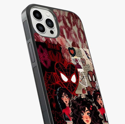 Spider Love Story Glass Case captured at a warm angle highlighting gloss, texture and premium glass finish.