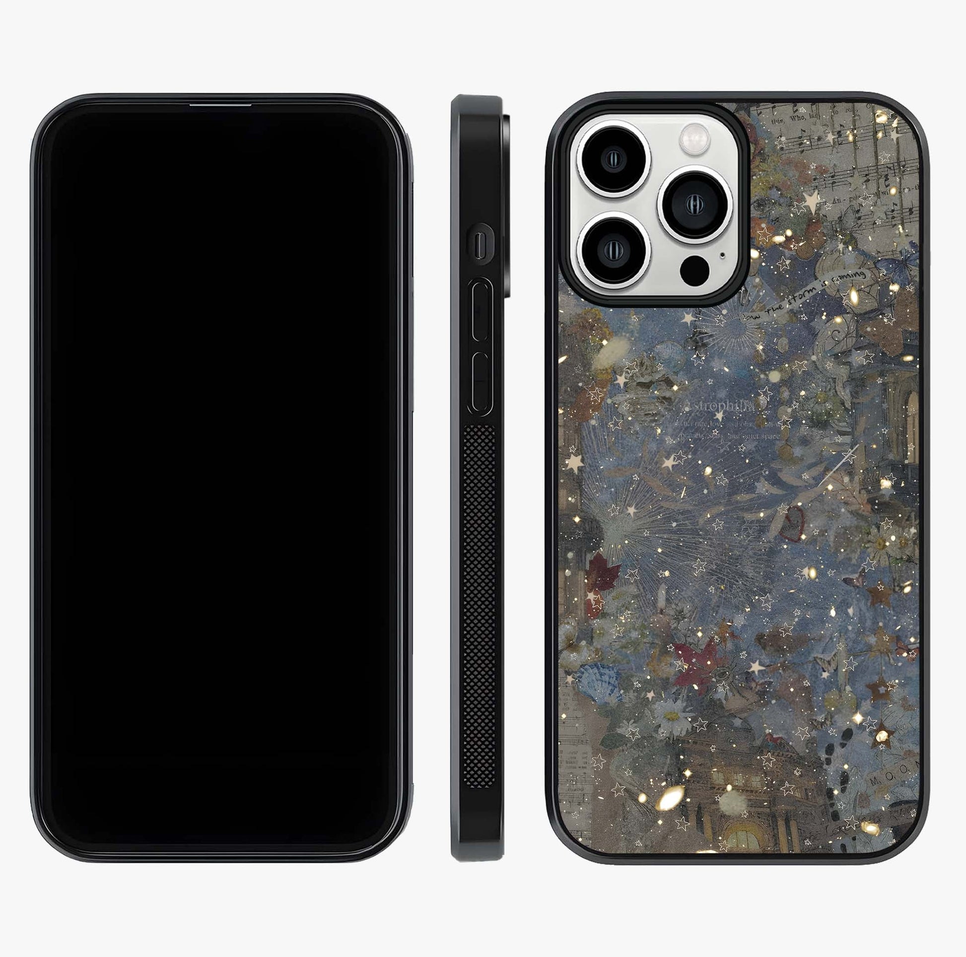 Aesthetic Astrolophia Glass Case displayed upright for full design visibility and premium finish.
