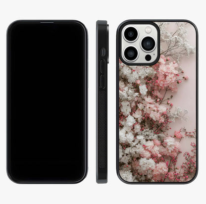 Blush Blossom Cloud Glass Case displayed upright for full design visibility and premium finish.