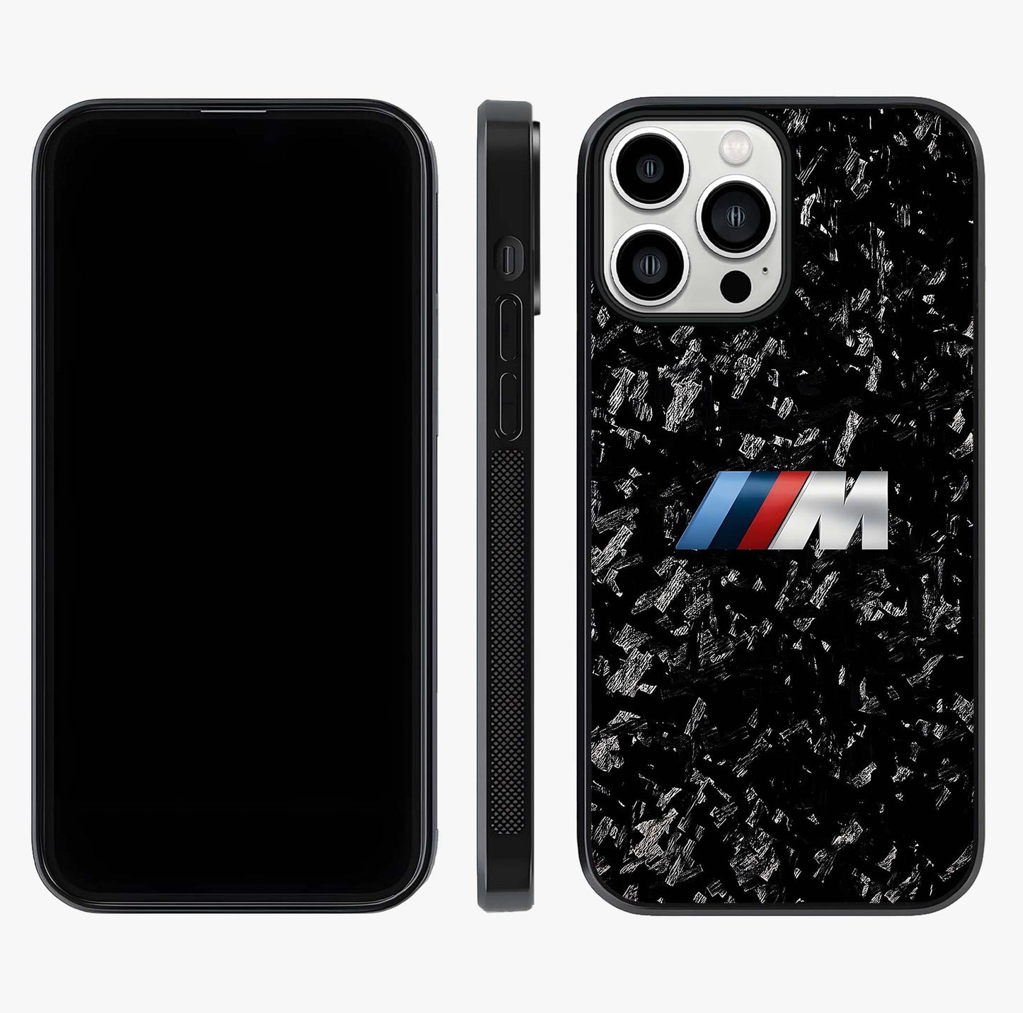 Carbon Speed Mark Glass Case displayed upright for full design visibility and premium finish.
