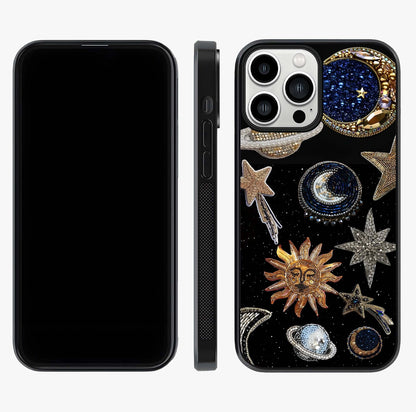 Celestial Gem Constellations Glass Case displayed upright for full design visibility and premium finish.