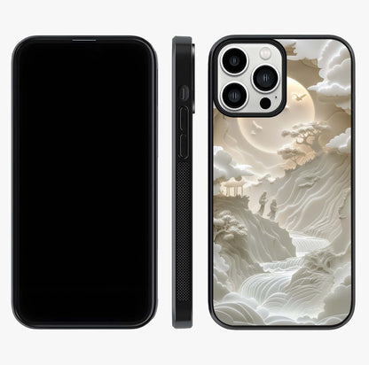 Celestial Origami Glass Case displayed upright for full design visibility and premium finish.